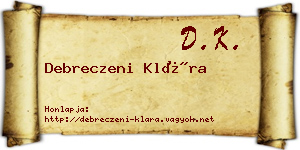 Debreczeni Klára névjegykártya