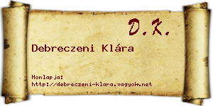 Debreczeni Klára névjegykártya