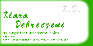 klara debreczeni business card